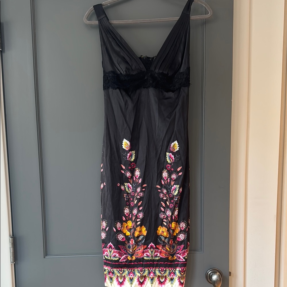 NWOT Cavalli Black Satin Dress